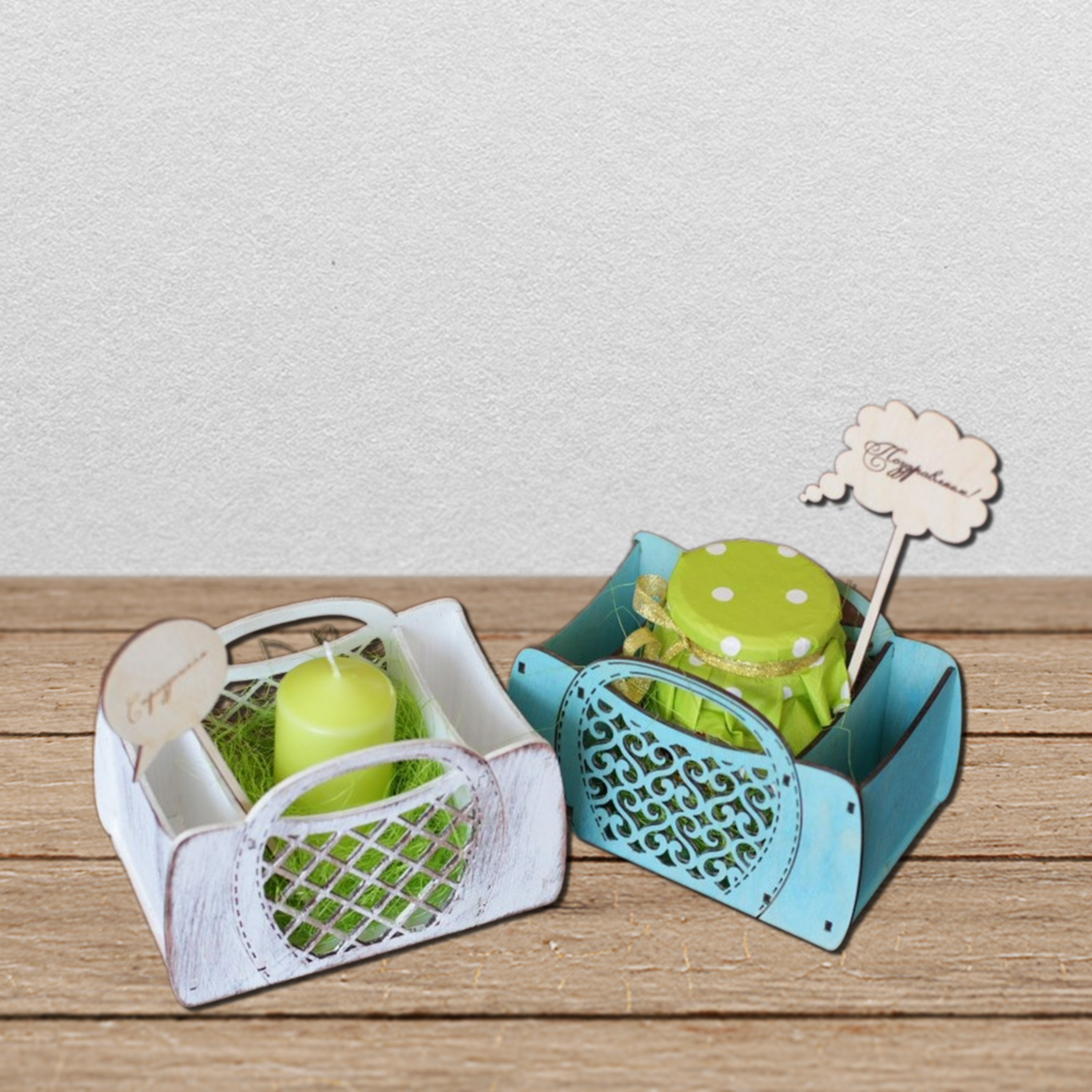 Laser Cut Basket Svg Organizer & Candle Holder Files