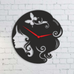 Laser Cut Woman Silhouette Svg Wall Clock File