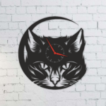 Moon Cat Laser Cut Files Wall Clock Svg File