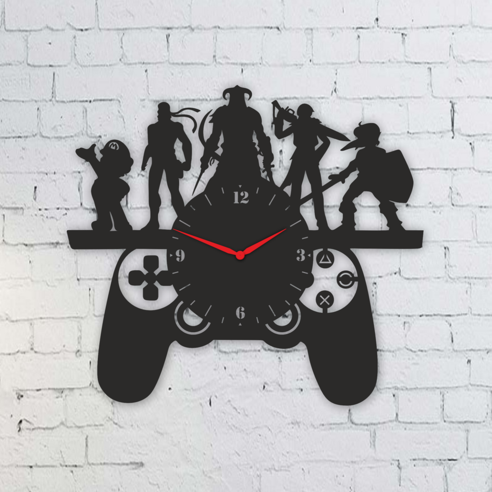 Laser Cut Gamer Wall Clock Game Pad Svg Files