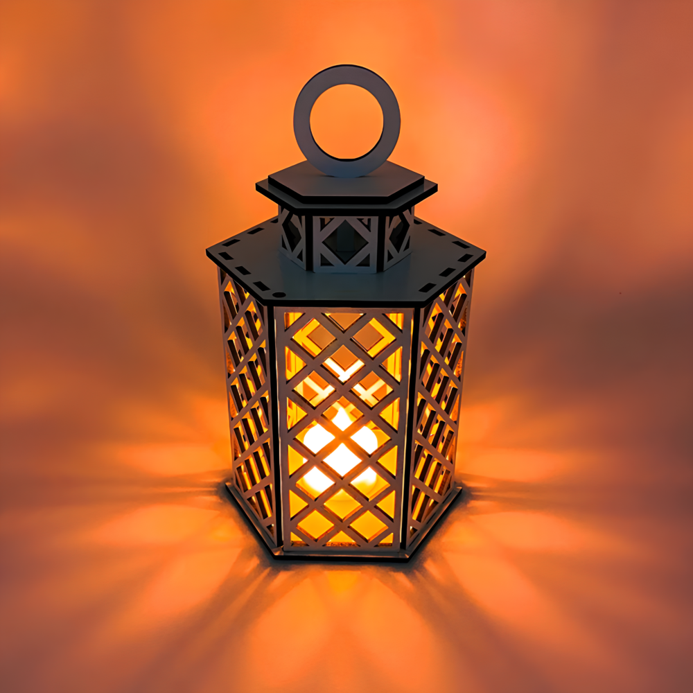 Laser Cut Lantern Candle Holder File Light Box Lamp Svg - Image 2