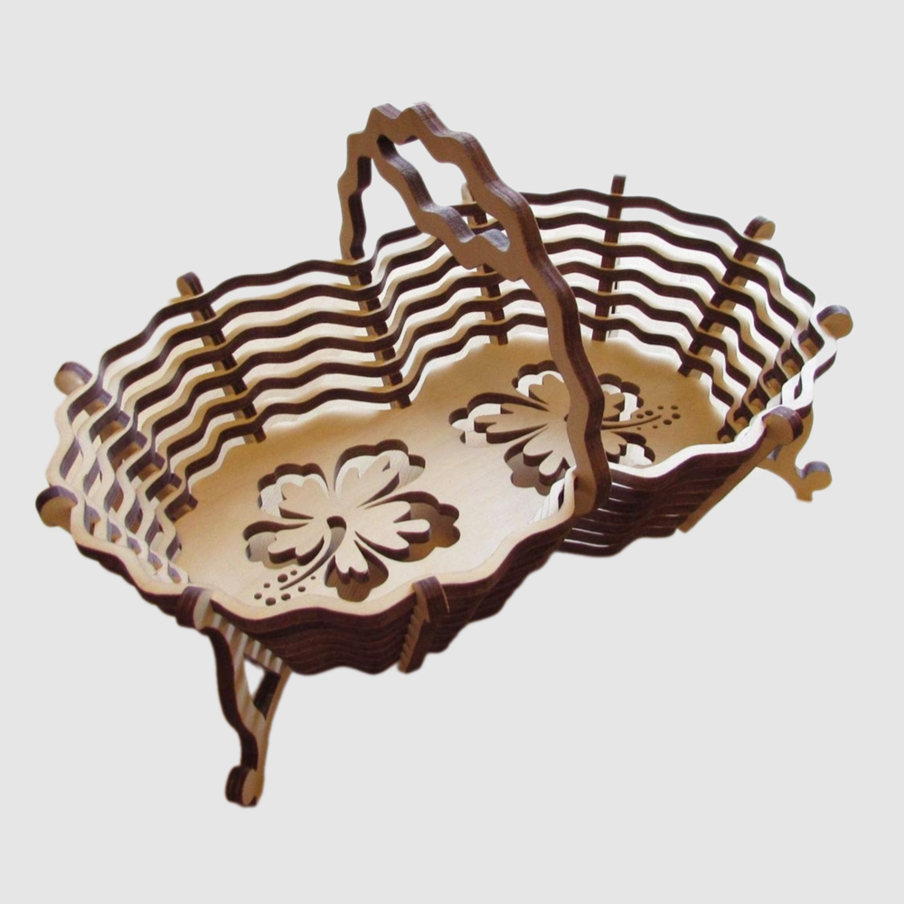 Laser Cut Wooden Basket File Easter Basket Template - Image 2