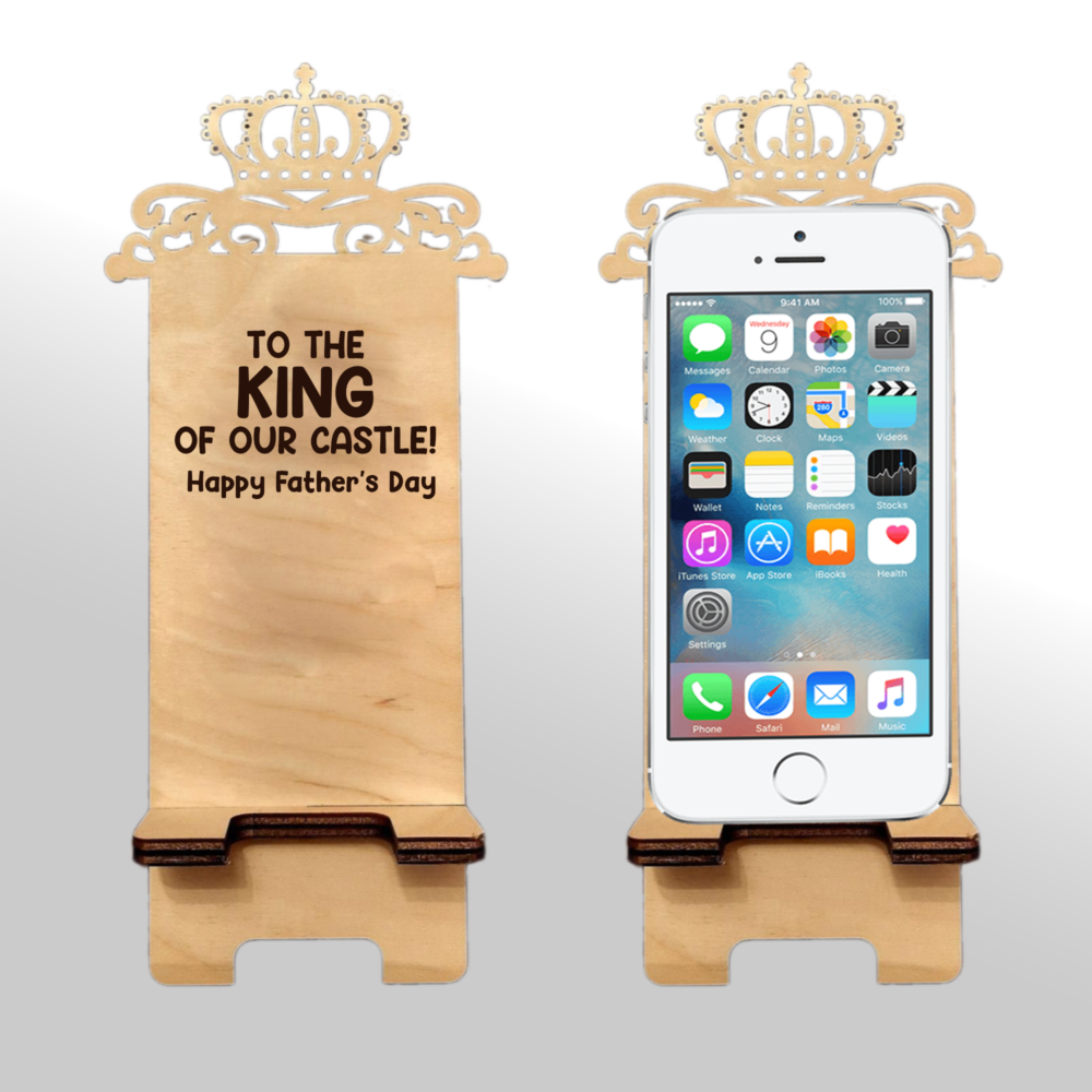 Laser Cut Father's Day Phone Holder File King Phone Stand Svg