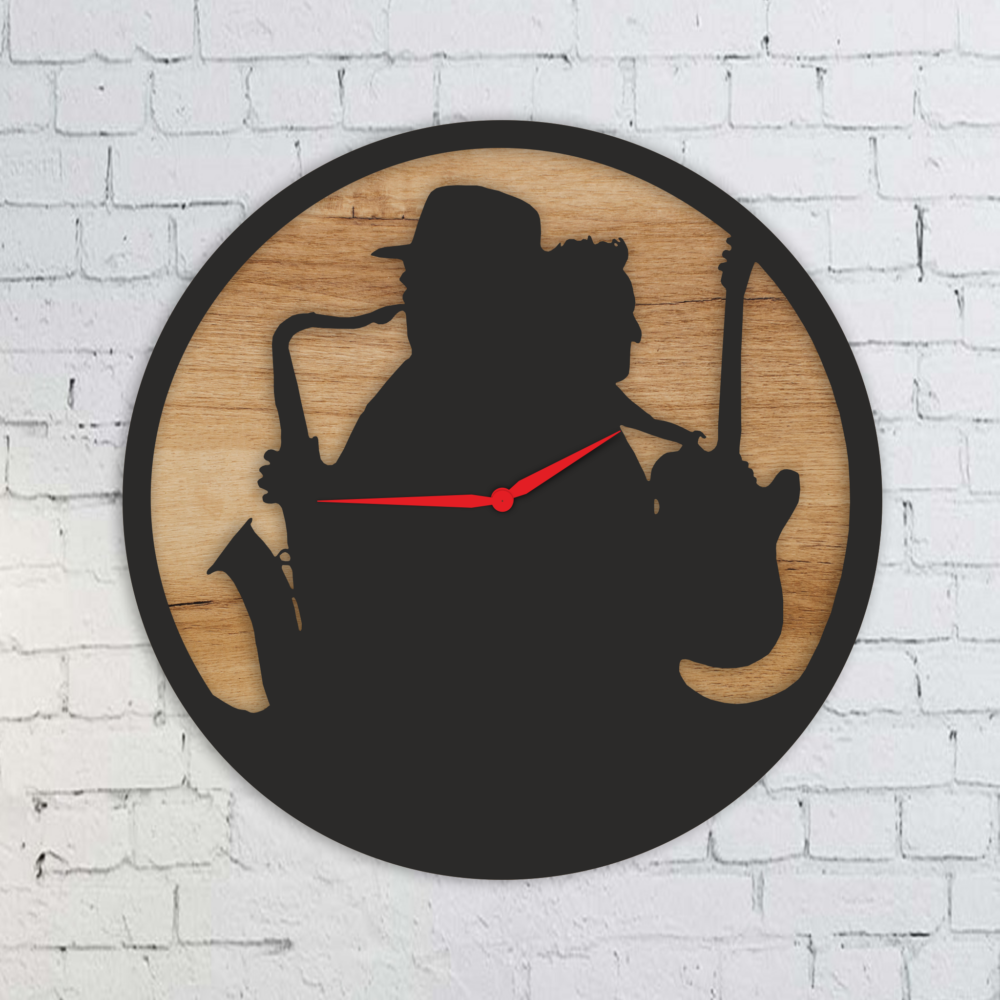 Laser Cut Musical Wall Clock File Clock Silhouette Svg