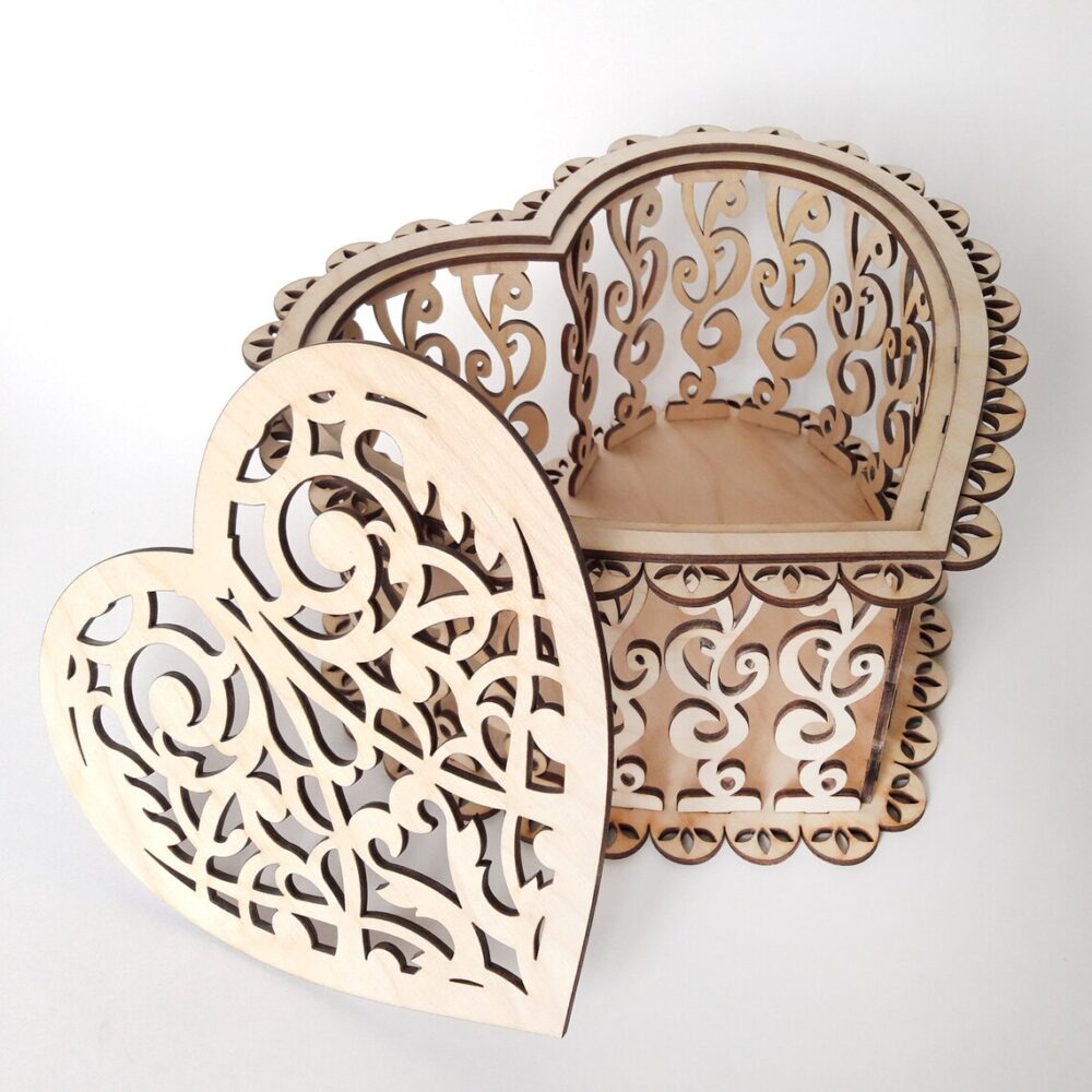 Laser Cut Heart Shaped Box File Decorative Heart Box Svg - Image 2