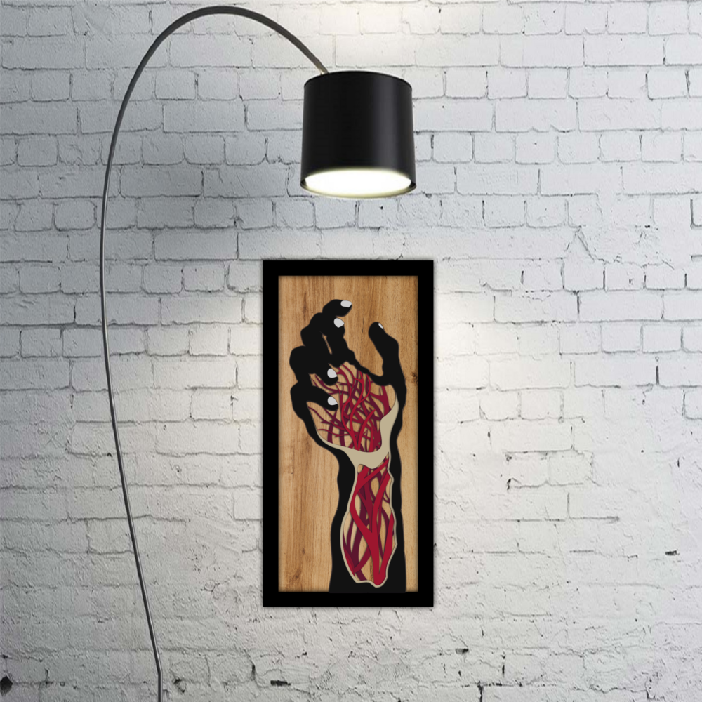 Laser Cut Multilayer Zombie Hand File Wall Art, Home Decor - Image 2