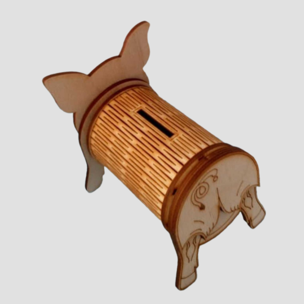 Laser Cut Piggy Bank Svg Money Box Files - Image 2