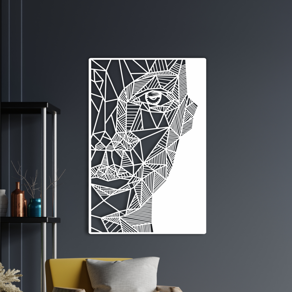 Laser Cut Geometric Women Face Svg Wall Decor File - Image 2