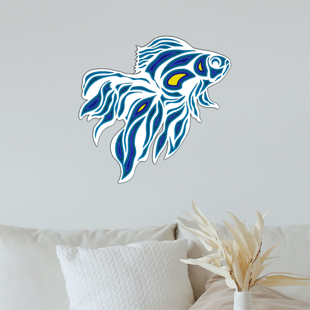 Laser Cut Multilayer Fish File Wall Art Svg - Image 3