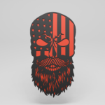 Laser Cut Skull File USA Flag Svg, Wall Art, Home Decor