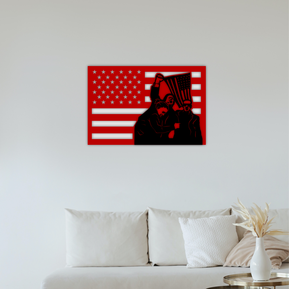 Laser Cut Donald Trump 2024 SVG Files USA, American Flag Download - Image 3