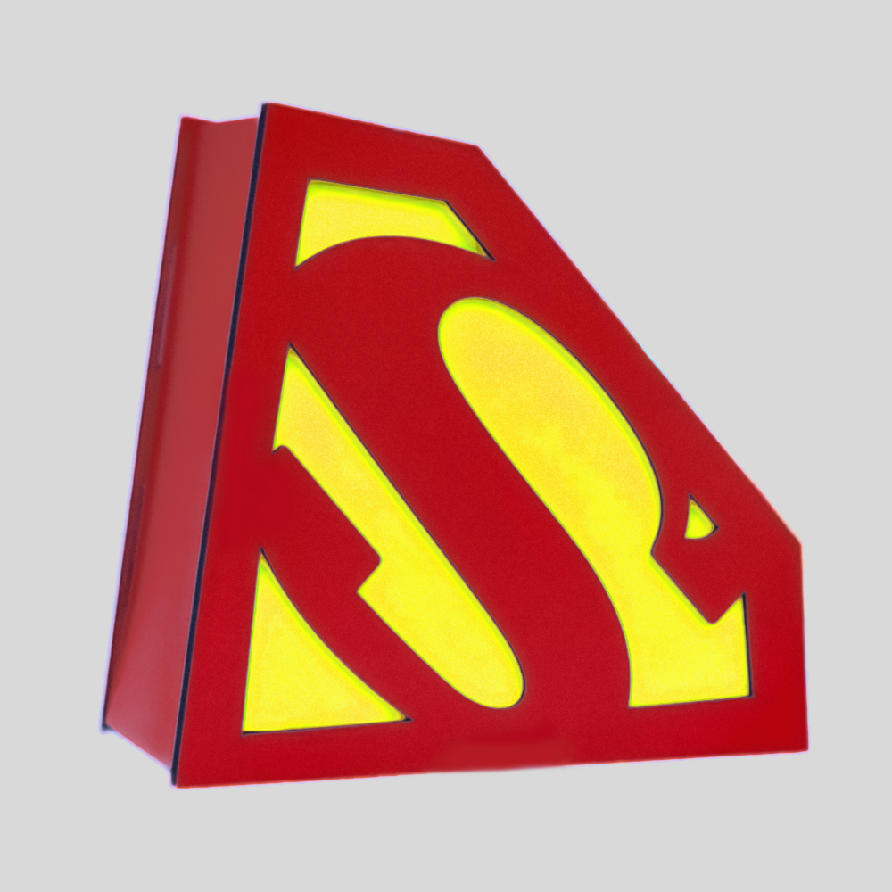 Superman Laser Cut Box Template - Download SVG & DXF Files - Image 3