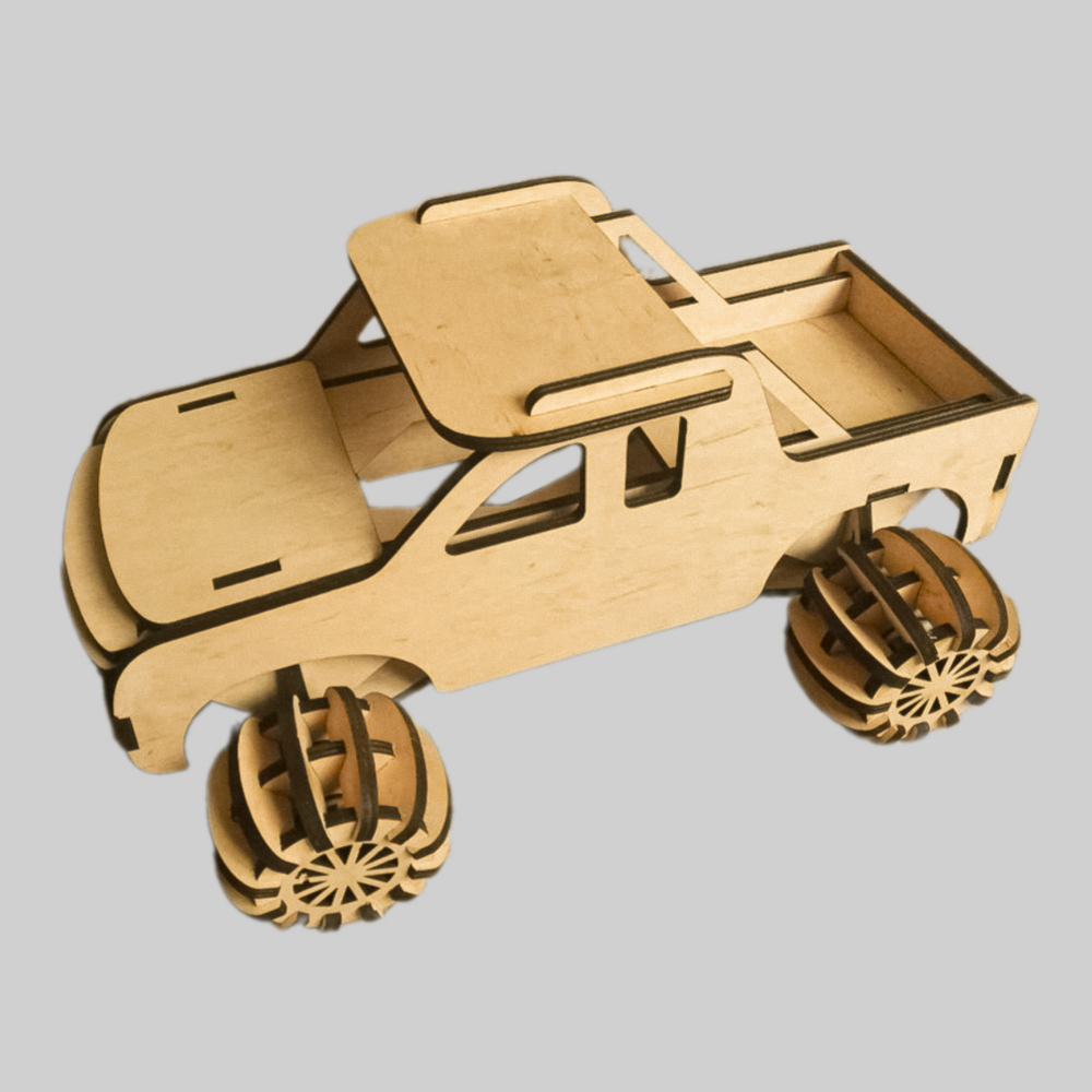 Laser Cut Wooden Truck 3D Puzzle SVG & DXF Template Files