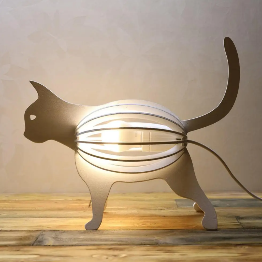 Laser Cut Cat Lamp Template Files - Decorative Lampshade Design