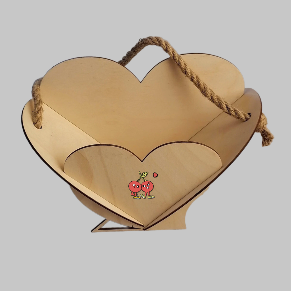 Laser Cut Flower Basket Heart Box DXF & SVG Files - Image 2