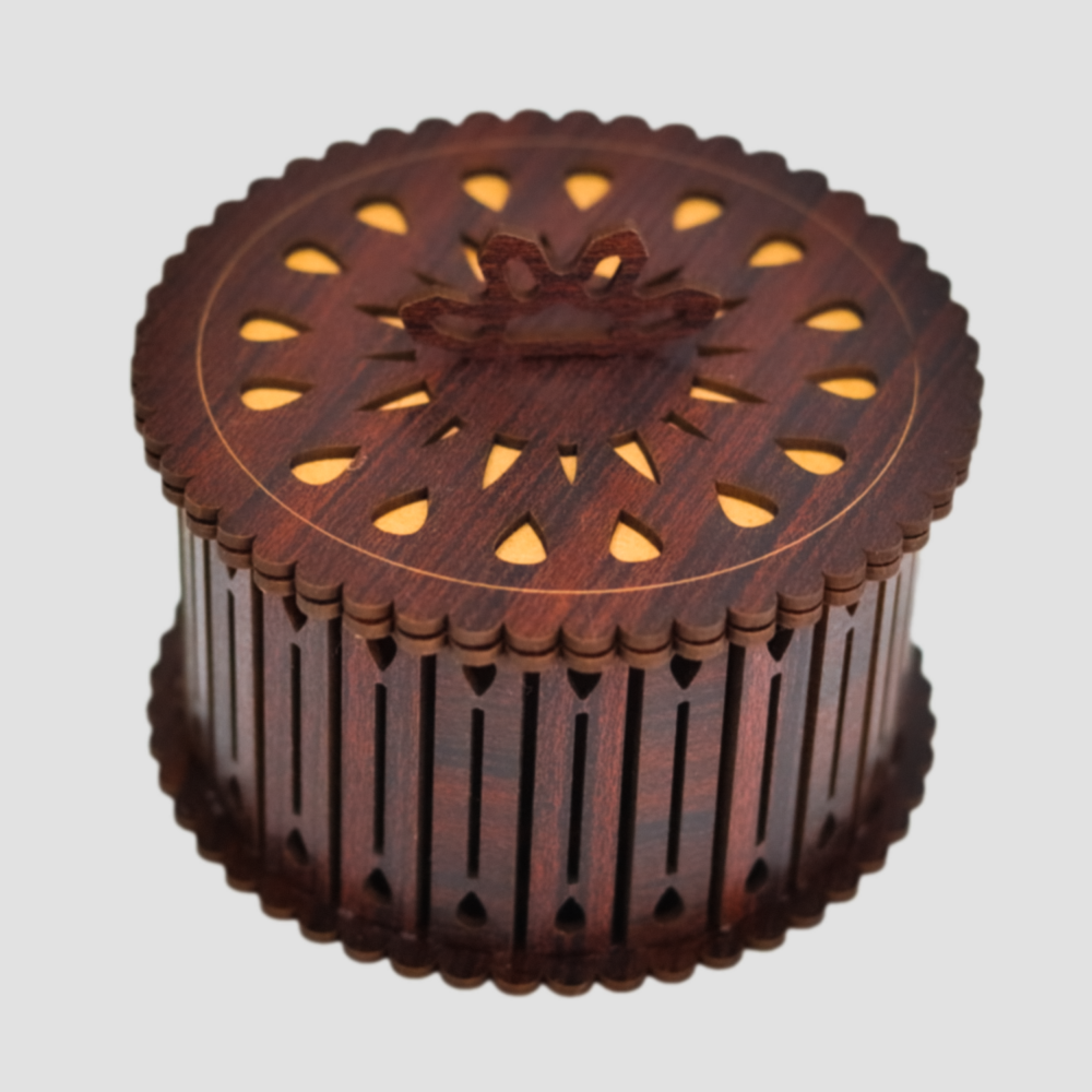 Laser Cut Circular Jewelry Box Template with Lid - SVG & DXF Files - Image 2