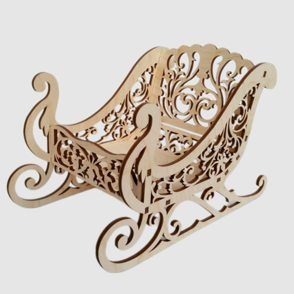 Laser Cut Christmas Santa Sleigh SVG & DXF Files - Image 3