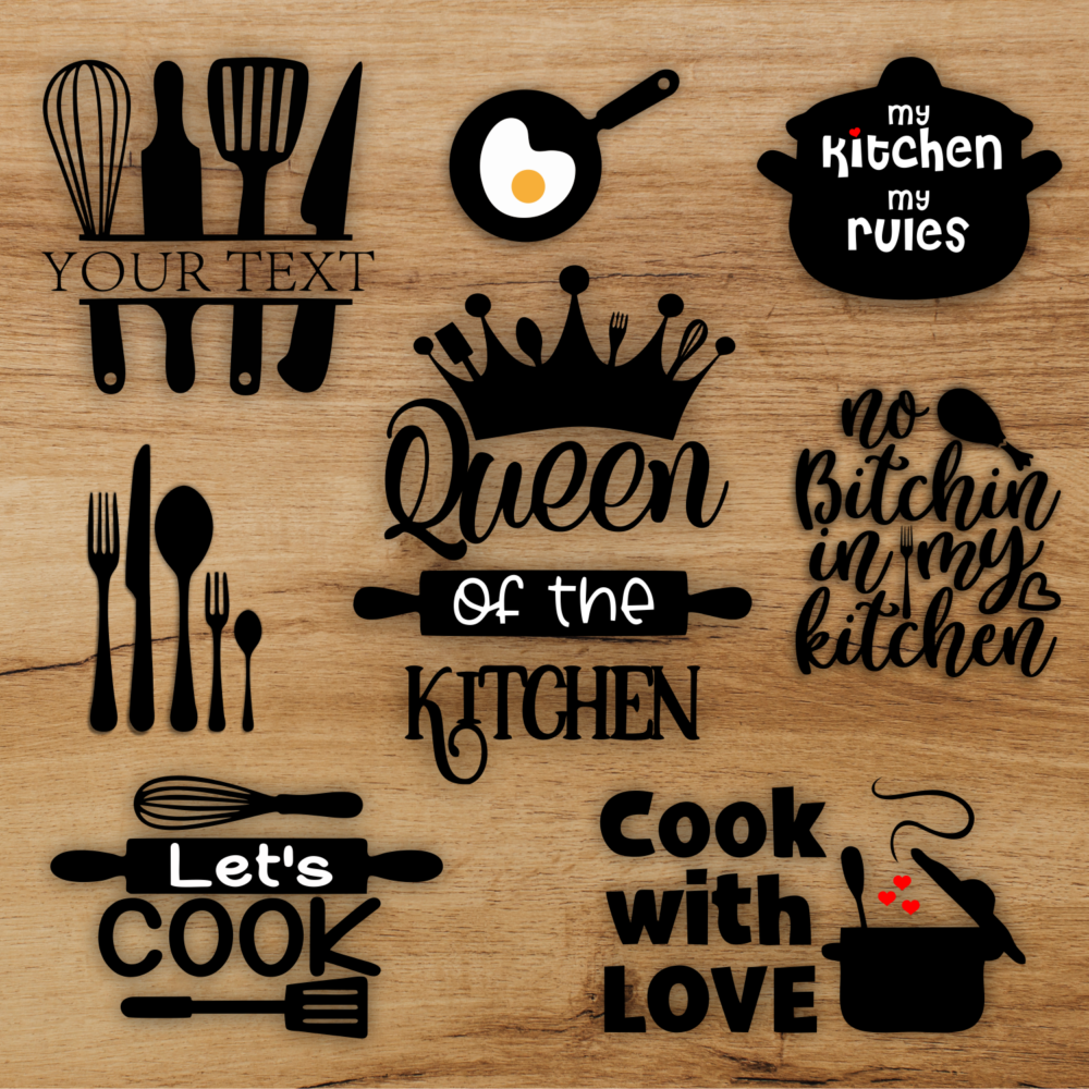 Laser Cut Kitchen Tools Wall Decor Bundle - SVG & DXF Files - Image 2