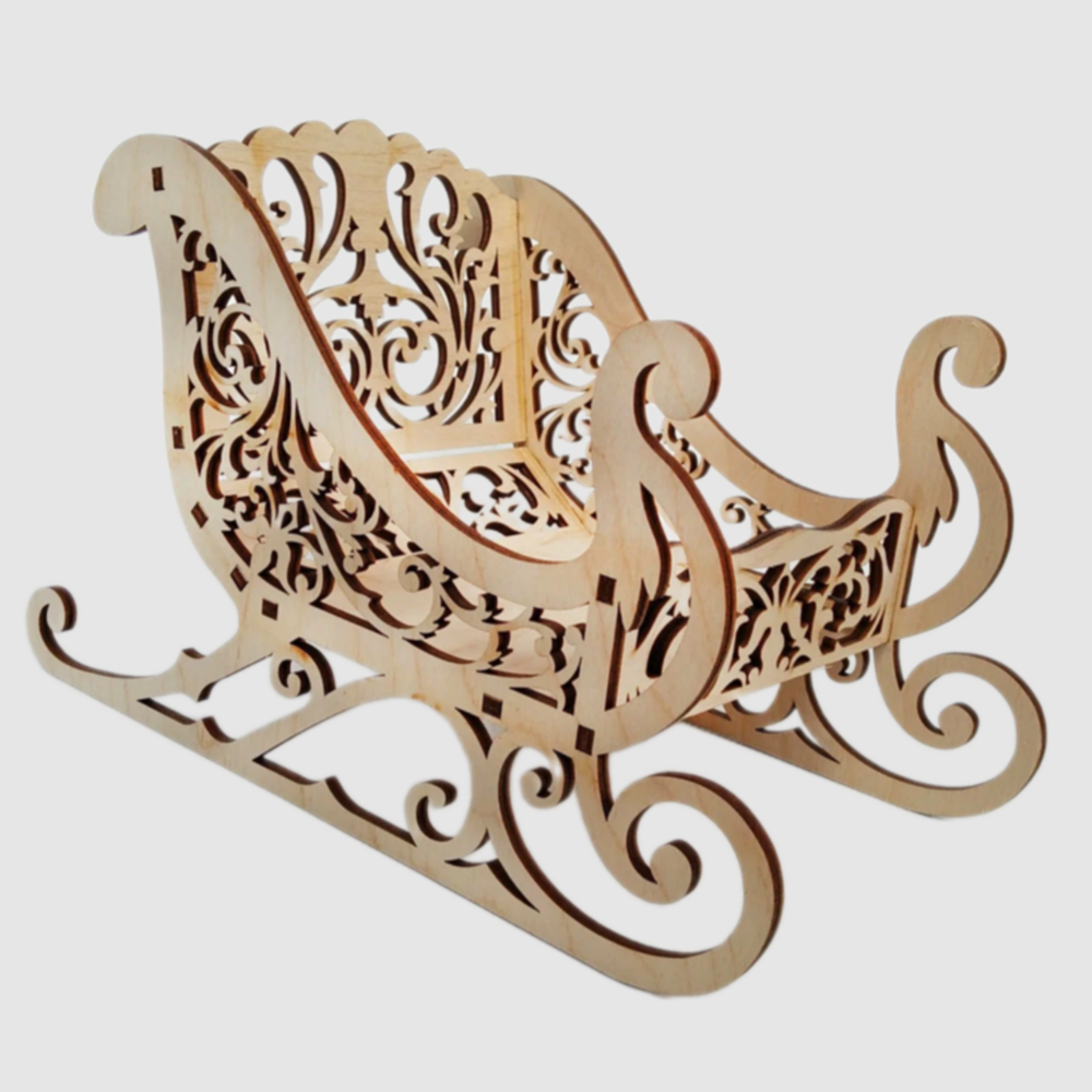 Laser Cut Christmas Santa Sleigh SVG & DXF Files - Image 2