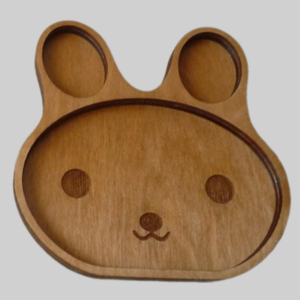 Laser Cut Wooden Animal Breakfast Plates - Bunny & Bear SVG DXF Template - Image 2